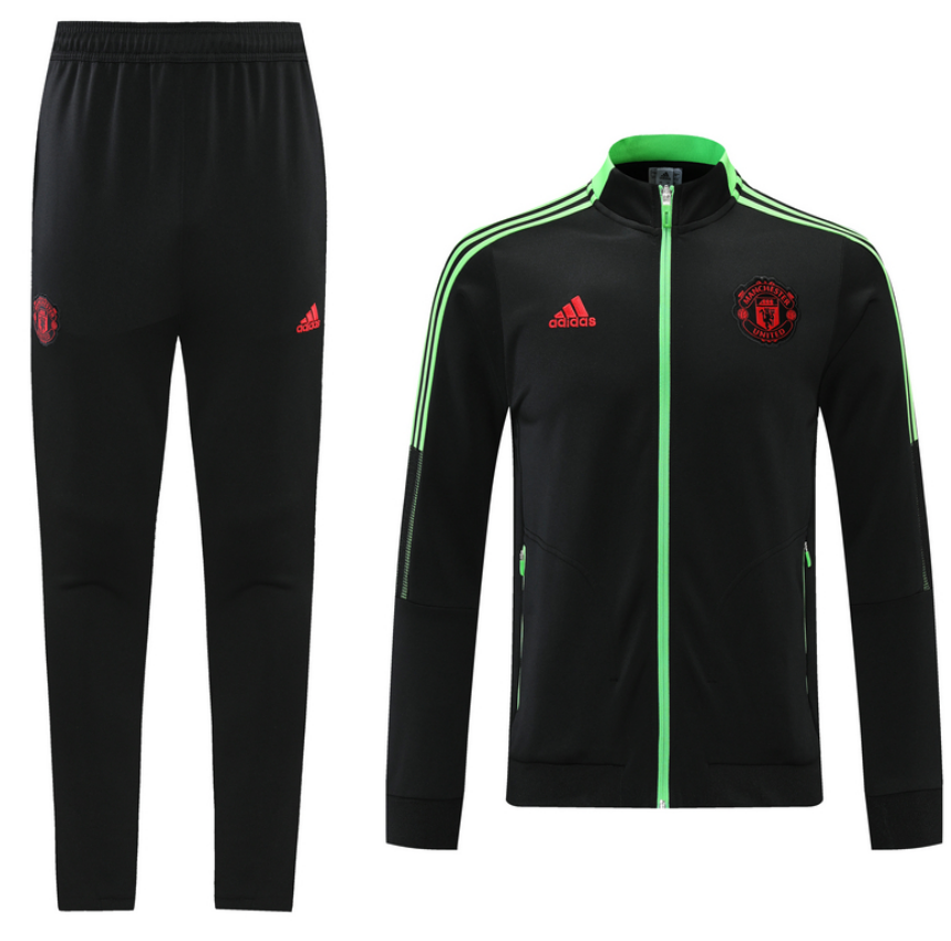 2021/22 Manchester United Black Training Kits Jacket with Pants